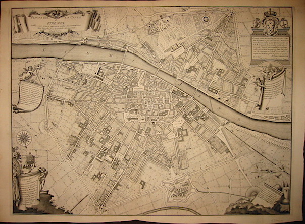 Ruggieri Ferdinando (1691-1741) Pianta della città  di Firenze nelle sue vere misure colla descrizione dei luoghi più notabili di ciascun Quartiere 1731 (1 Settembre) Firenze